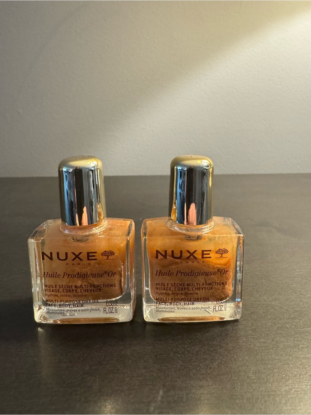 Nuxe Huile Prodigieuse Shimmer Dry Oil .33 oz 10 ml Travel Size NEW X2